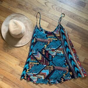 Multicolor Geometric Print Women's Top